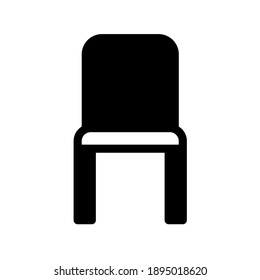chair icon logo or illustration with solid stroke style vector design. perfect use for web, mobile app, pattern, design etc.