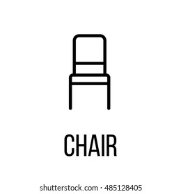 Chair icon or logo in modern line style. High quality black outline pictogram for web site design and mobile apps. Vector illustration on a white background.