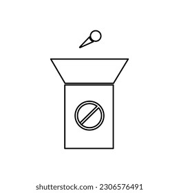 chair icon, microphone, vector illustration
