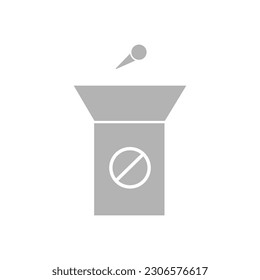 chair icon, microphone, vector illustration