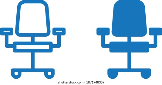 chair icon. office chair icon vector (blue version)