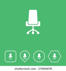 Chair Icon on Flat UI Colors with Different Shapes. Eps-10.