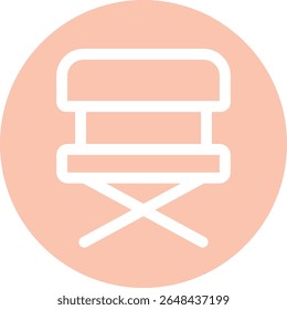 Director’s Chair Icon with Orange Circle Background