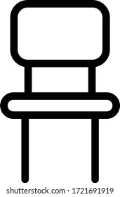 chair icon outline isolated vector illustration