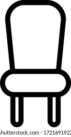 chair icon outline isolated vector illustration