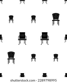 Chair Icon Seamless Pattern, Furniture Icon, Seat Icon Vector Art Illustration