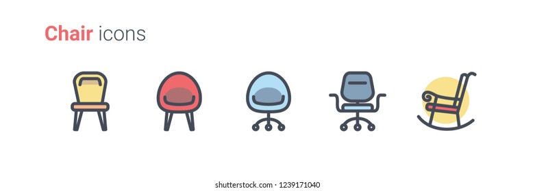 Chair icon set