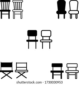 Sessel-Icon-Satz isolierte Vektorgrafik