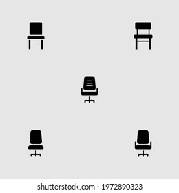 chair icon set isolated vector illustration