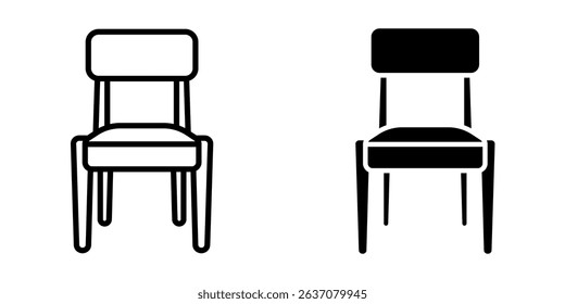 Chair icon set. for mobile concept and web design on white background