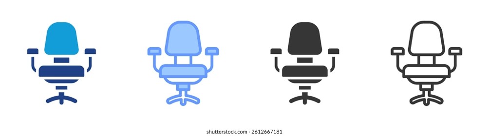 Chair icon set multiple style collection