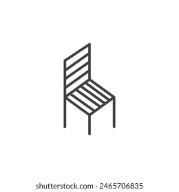 Chair icon set. Retro school chair vector symbol and seating furniture icon.