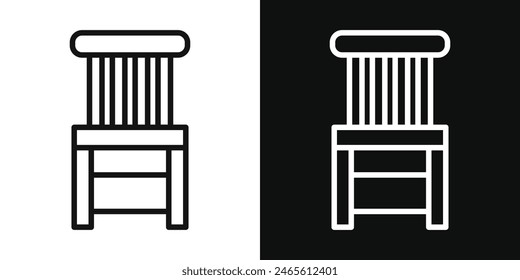 Conjunto de iconos de silla. Símbolo del Vector de la silla de la escuela e ícono de asiento de madera.