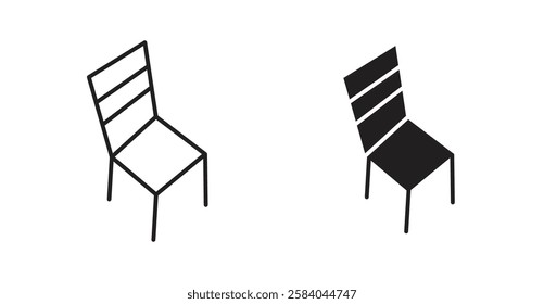 Chair icon set in thin line. vector illustrations for web