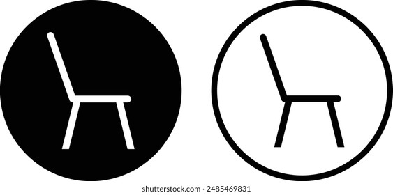 Chair icon set in two styles isolated on white background . Office chair icon vector