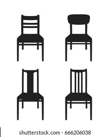 A chair icon. Set of vector icons of different chairs.