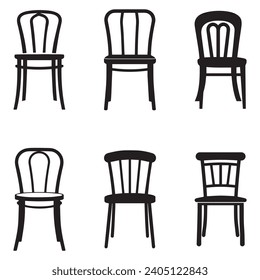 Chair icon set. Vector illustration. Isolated on white background.