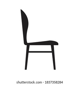 Chair icon with side view. Vector illustration.