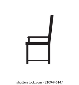 chair icon sign, black line furniture icon on white background 