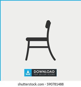 chair icon. Simple filled chair vector icon. On white background.
