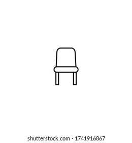 icono de la silla. sencillo, plano, negro, contorno. conjunto de iconos del aeropuerto.
