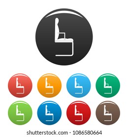 Chair icon. Simple illustration of chair vector icons set color isolated on white