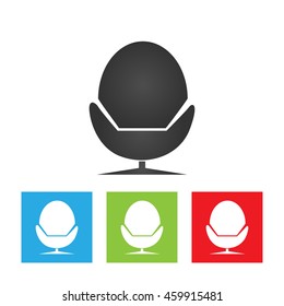 Chair icon. Simple logo of chair on white background. Flat vector illustration.