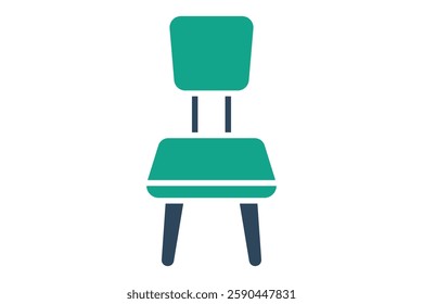 Chair icon. solid icon style. icon related to furniture. furniture elements vector illustration