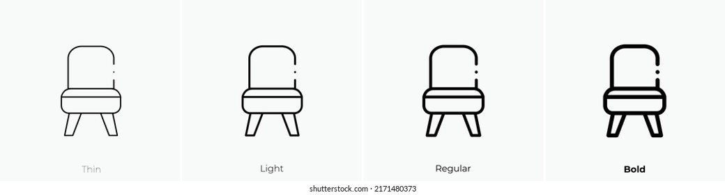 chair icon. Thin, Light Regular And Bold style design isolated on white background