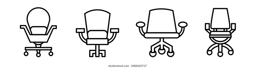 Chair icon. Chair thin line icon collection. Stock vector.