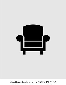 Chair icon vector design on black for home, furniture, etc.