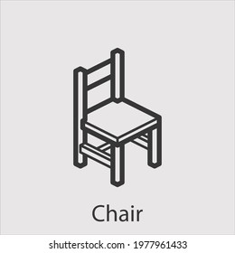 chair icon vector icon.Editable stroke.linear style sign for use web design and mobile apps,logo.Symbol illustration.Pixel vector graphics - Vector
