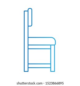 Chair Icon, Vector Illustration, Education Colour Outline