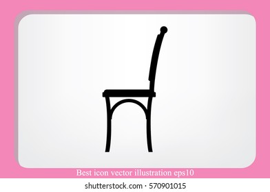 chair icon vector illustration eps10. Isolated badge  flat design for website or app - stock graphics