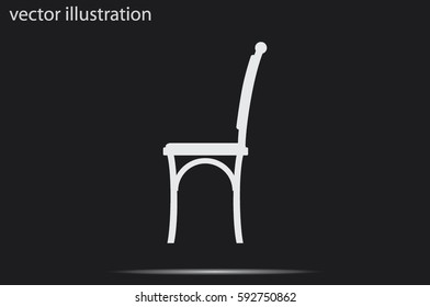 chair icon vector illustration eps10. Isolated badge  flat design for website or app - stock graphics.