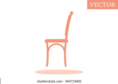 chair icon vector illustration eps10. Isolated badge  flat design for website or app - stock graphics.
