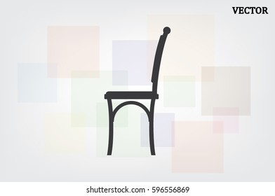 chair icon vector illustration eps10. Isolated badge  flat design for website or app - stock graphics
