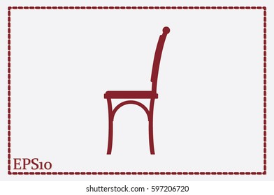 chair icon vector illustration eps10. Isolated badge  flat design for website or app - stock graphics.