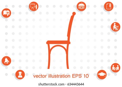 chair icon vector illustration eps10. Isolated badge  flat design for website or app - stock graphics