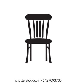 Icono de silla. Ilustración vectorial. Aislado sobre fondo blanco.