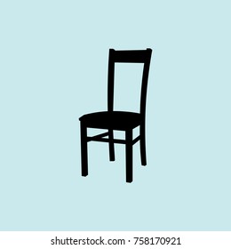 Chair icon vector illustration isolated on ligth blue background. EPS