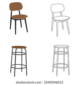 ícone cadeira vetor ilustração design simples