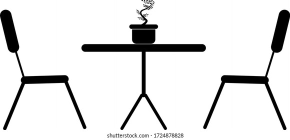 Icono de la presidencia. Ilustración vectorial. Logo de diseño. Silla blanca y negra
