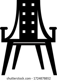Chair icon. Vector ilustration. Design logo. Black and white chair