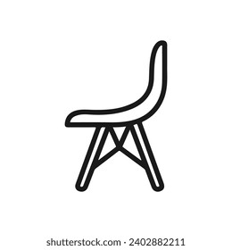 diseño del logotipo de ilustración del vector de icono de silla