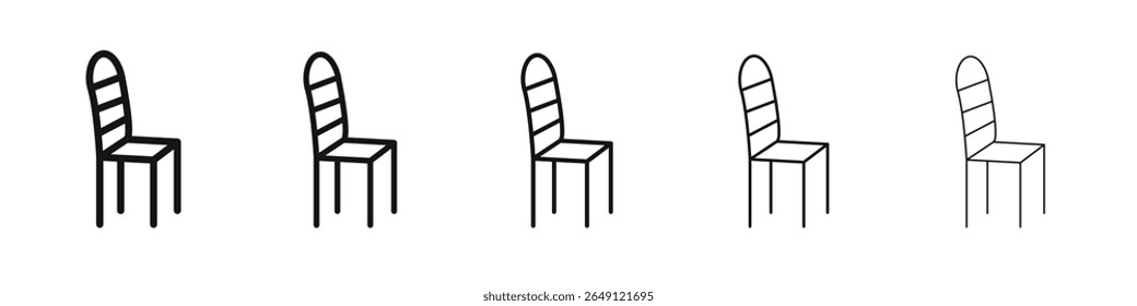 Stuhl-Symbol, Vektorumriss-Set-Illustrationszeichen