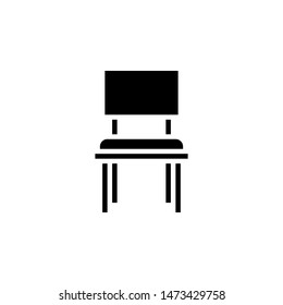 Chair Icon Vector solid black isolated on white background