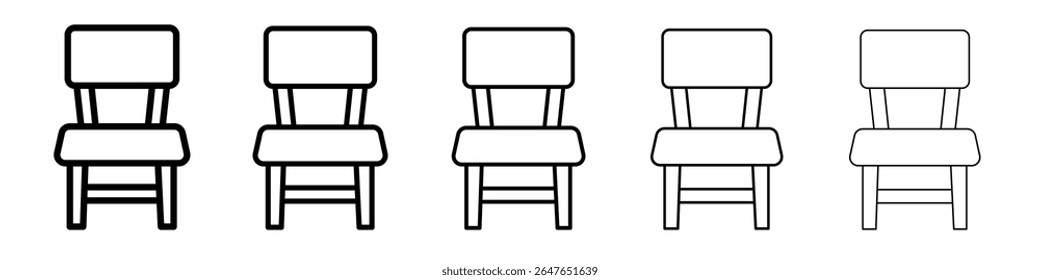 chair icon vector thin outline style sign