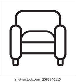 chair icon with white background icon vector