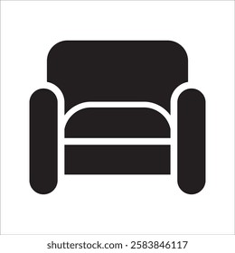 chair icon with white background icon vector